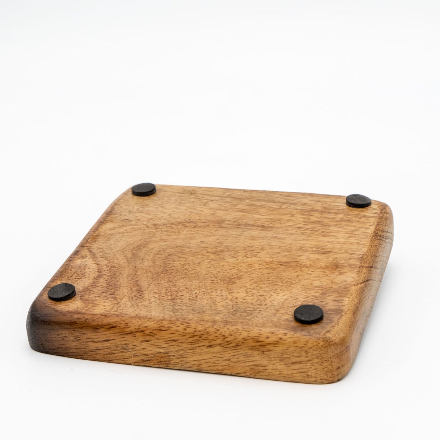 Schmucktablett quadratisch aus Mangoholz mit Motiv, weiß