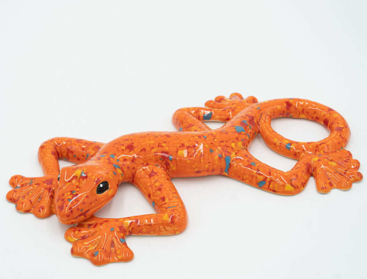 Keramik Gecko 30cm in orange Tangoo