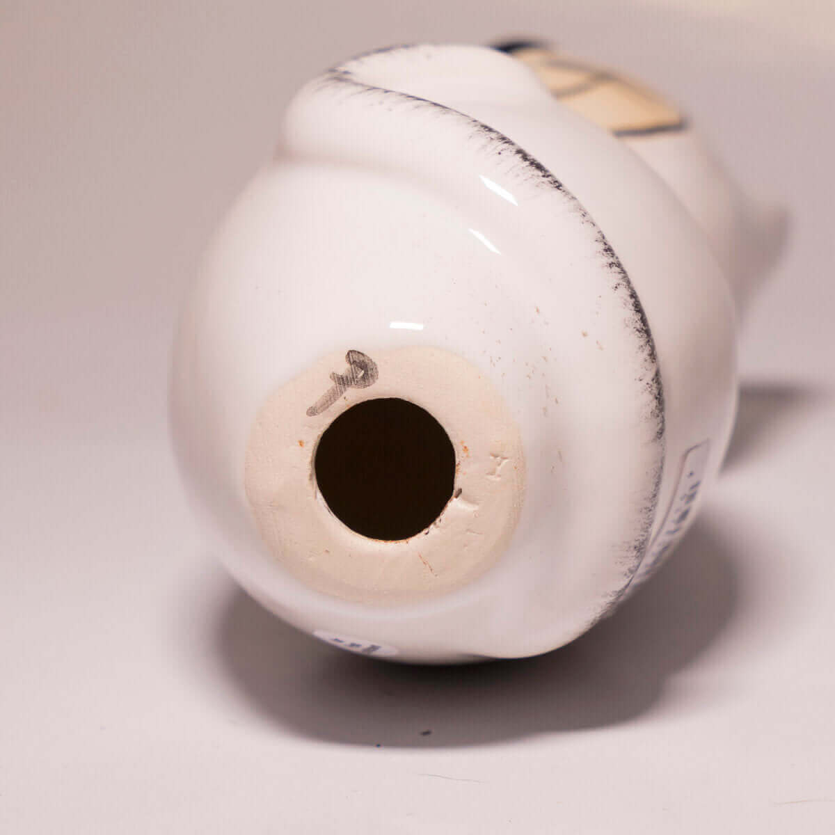 Keramik Katze für den Garten, klein weiß