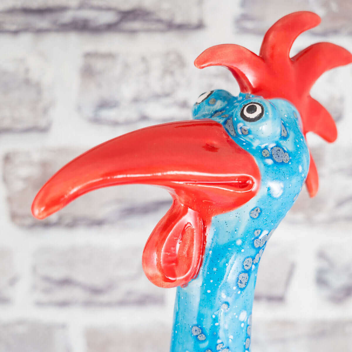 Keramik Hahnhals groß ozeanblau mit Effekten