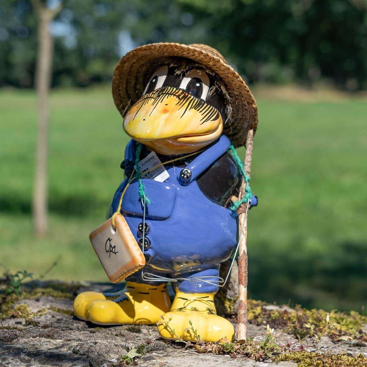 Tangoo Keramik Rabe "Opa" blaue Hose für den Garten