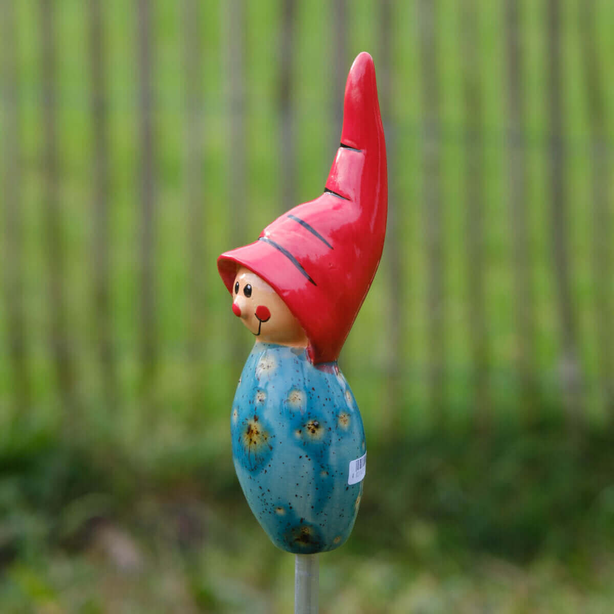 Tangoo Keramik Wichtel in türkis / Gartenstecker