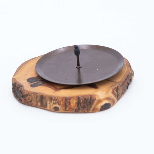 Kerzenhalter Rustikal aus Oilvenholz ca. 12cm