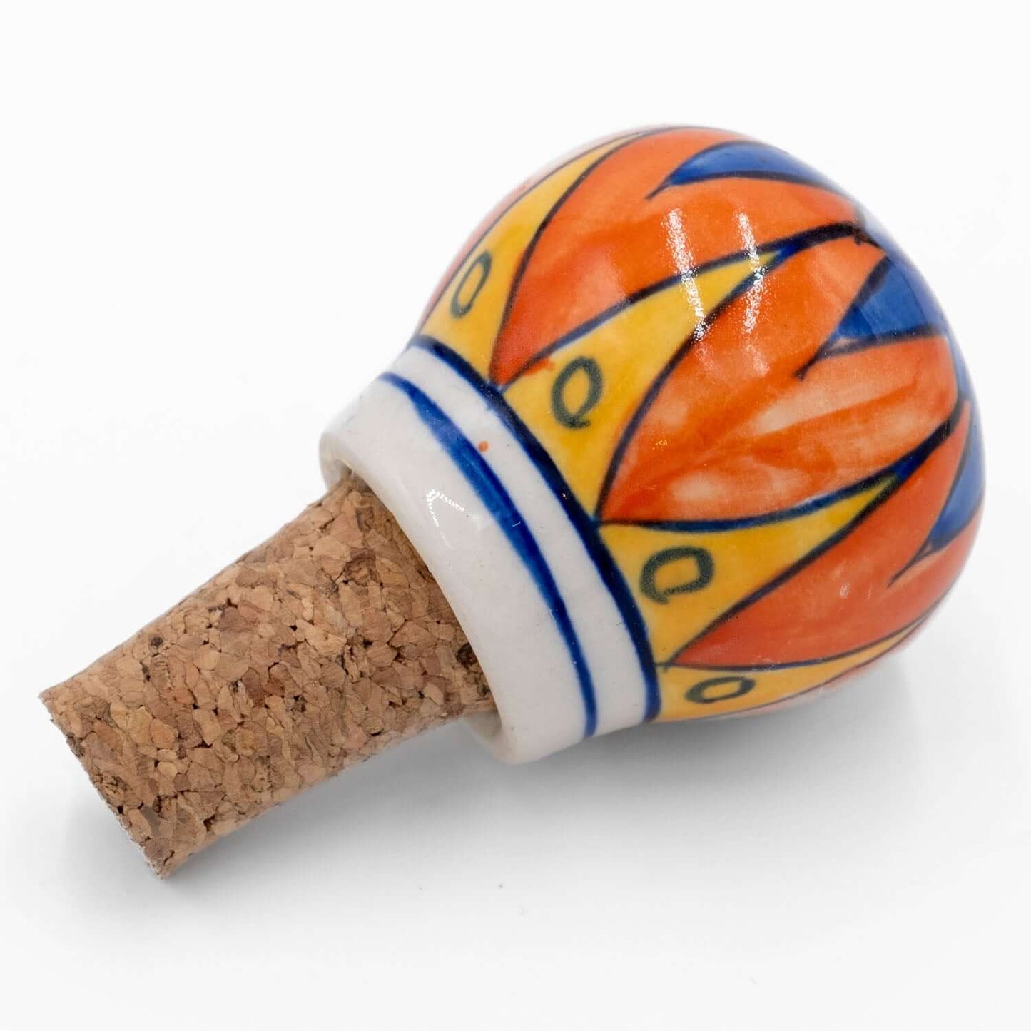 Flaschenkorken Weinkorken aus Keramik mit Naturkorken / bunt