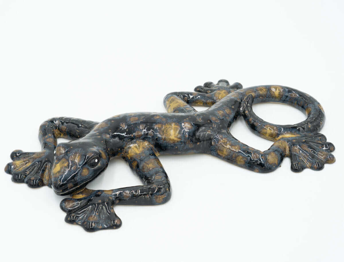 Keramik Gecko 30cm in schwarz Tangoo