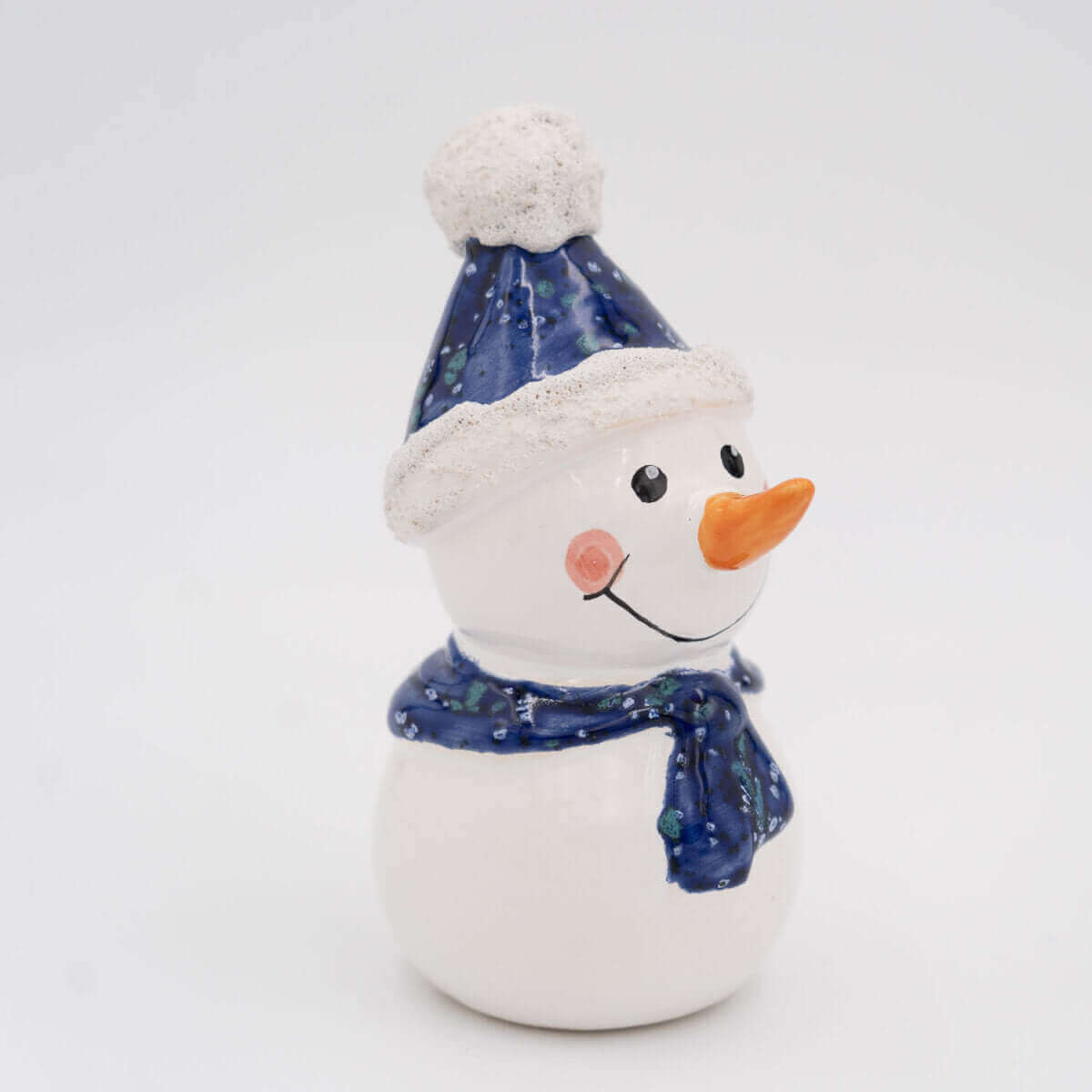 Tangoo Keramik Schneemann mit Mütze und Schal blau kristall / Gartenstecker