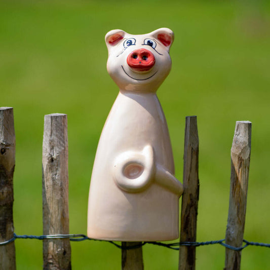 Tangoo Zaunsitzer Keramik Schwein für den Garten