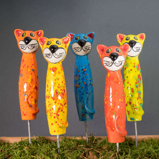 Keramik Katze Ministecker in verschiedenen Farben