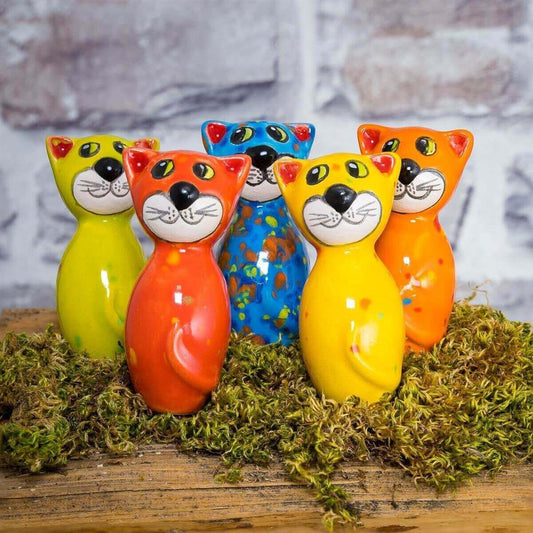 Keramik Katze Mini 7,5 cm in verschiedenen Farben
