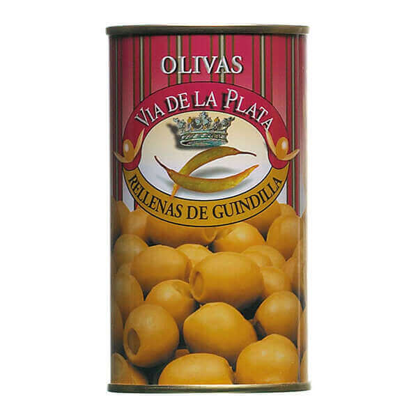 Grüne Oliven gefüllt mit Peperonipaste 350g aus Spanien