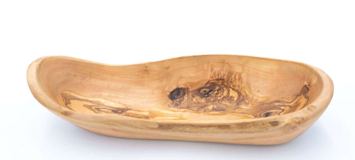 Brot- / Baguetteschale aus Olivenholz geölt - ca. 25 x 7 cm