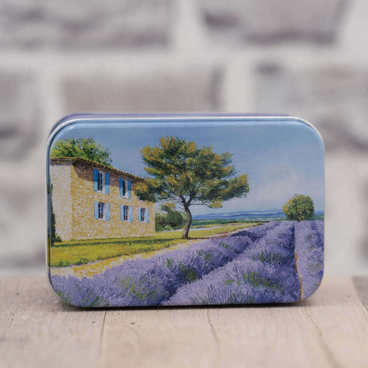 Blechdose / Seifenablage / Aufbewahrungsbox Lavendel 10,2 x 7 x 4,6 cm